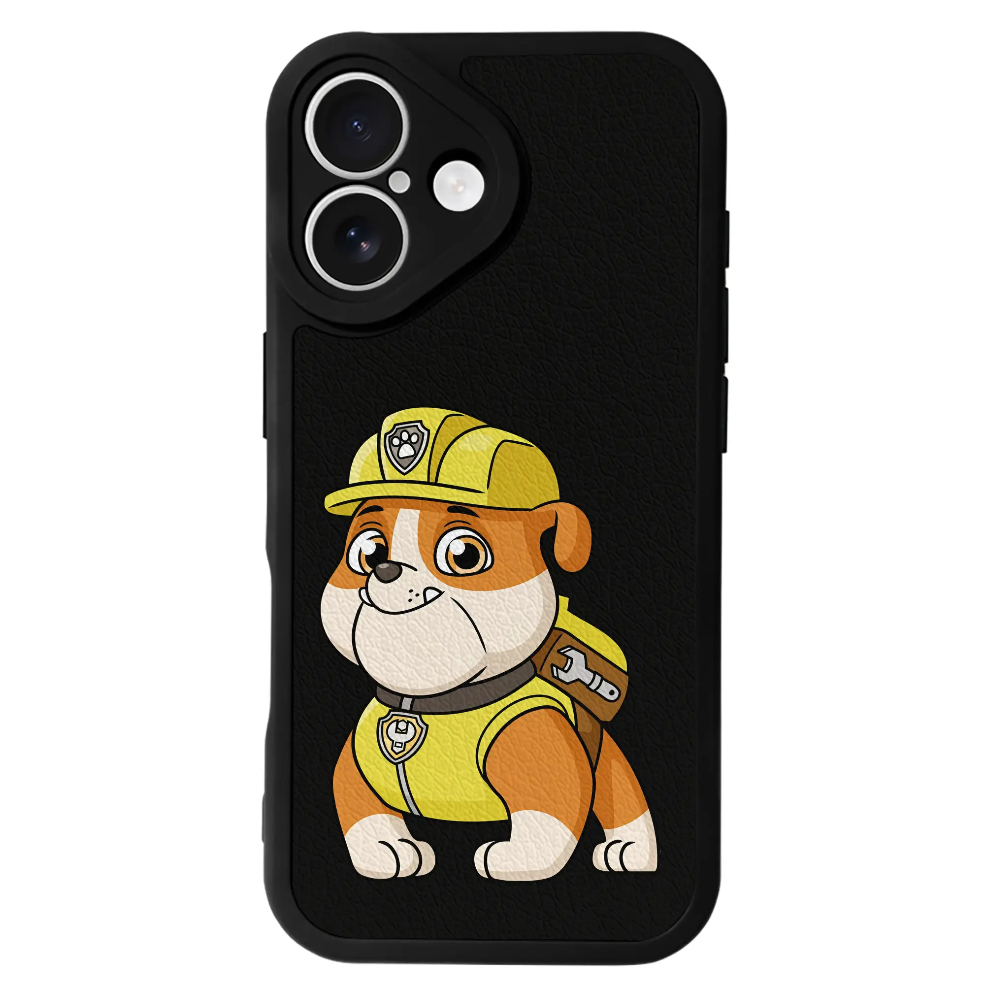 パウ・パトロール グッズ ラブル - IPhone 16シリーズ対応 ・ シリコンスマホケース ・ レザー調 ・ 高精度フィット ・ 耐衝撃 ・ ワイヤレス充電対応 ・ 精密カット